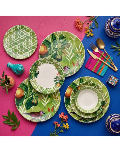 24 pièces Service de table Birdy vertes