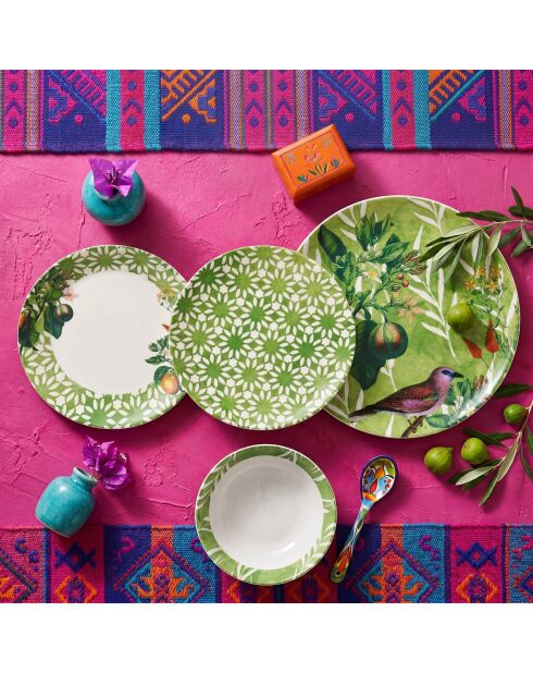 24 pièces Service de table Birdy vertes