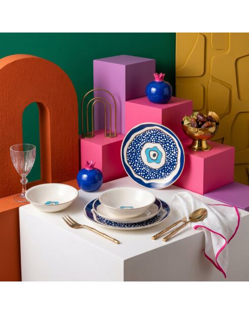24 pièces Service de table Pavo Chic multicolores