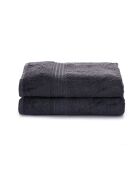 2 pièces de serviettes de bain Lanes anthracite - 70x140 cm