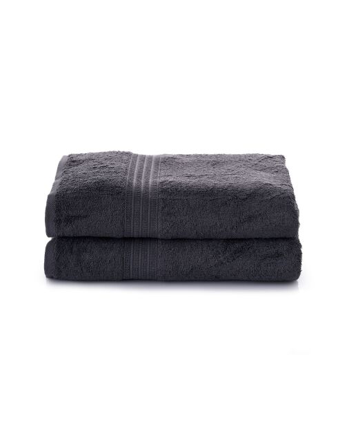2 pièces de serviettes de bain Lanes anthracite - 70x140 cm