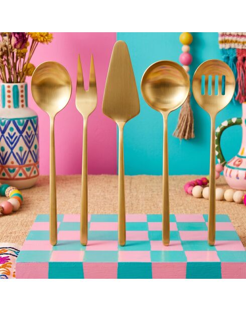 5 pièces Service de table Ckb0255 doré