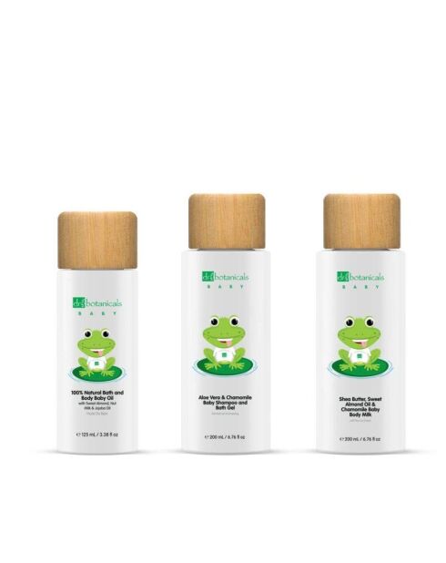 Kit shampoing et gel douche, huile corporelle et lait pour bébé - 3 pièces