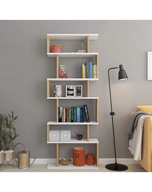 Bates boekenkast wit eikenhout - 60x19,6x160 cm