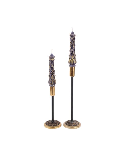 2 Stück Kerzen von Antik Samdan, gealtert, 14,5x2 cm