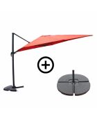 Ivarin Sonnenschirm-Set aus Terrakotta mit 4 Wiegeplatten, 2-teilig