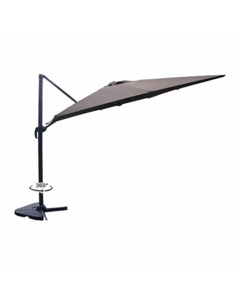 Koriva Sonnenschirm-Set mit 4 Gewichtsplättchen, braun, 2-teilig