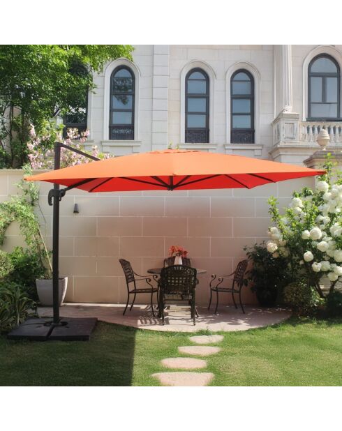 Koriva Sonnenschirm-Set aus Terrakotta mit 4 Wiegeplatten — 2 Stück