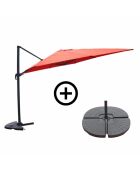 Koriva Sonnenschirm-Set aus Terrakotta mit 4 Wiegeplatten — 2 Stück