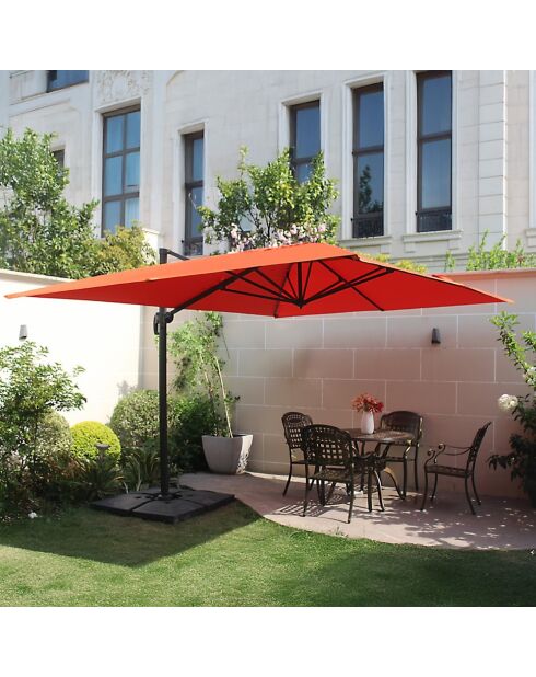 Koriva Sonnenschirm-Set aus Terrakotta mit 4 Wiegeplatten — 2 Stück