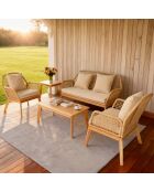 Salon de jardin 4 places en bois avec 2 tables Figueira beige et bois - 4 pièces