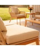 Salon de jardin 4 places en bois avec 2 tables Figueira beige et bois - 4 pièces