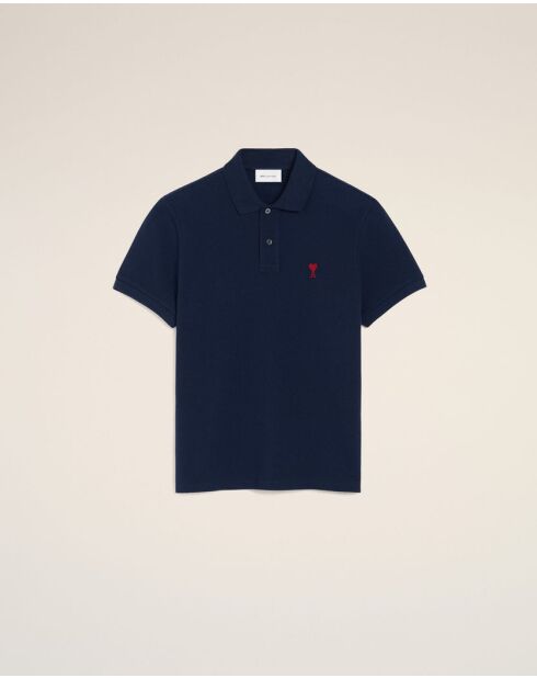 Polo en coton Ami de Cœur bleu marine