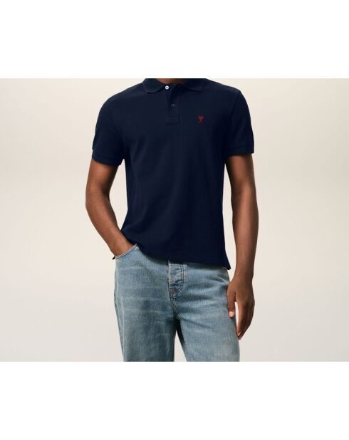 Polo en coton Ami de Cœur bleu marine