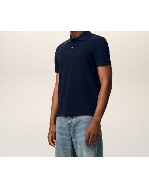 Polo en coton Ami de Cœur bleu marine