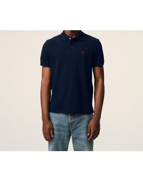 Polo en coton Ami de Cœur bleu marine