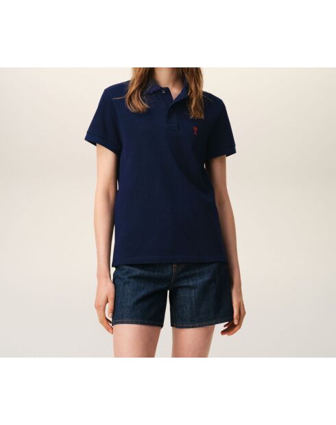 Polo en coton Ami de Cœur bleu marine