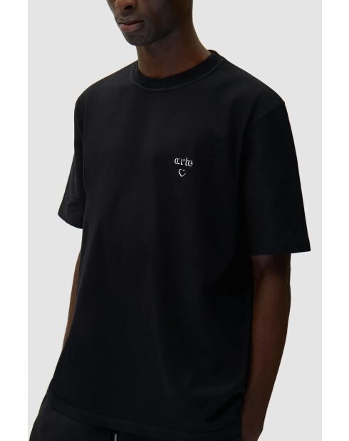 T-shirt en coton cœur noir