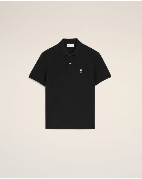 Polo en coton manches courtes Ami de Cœur noir