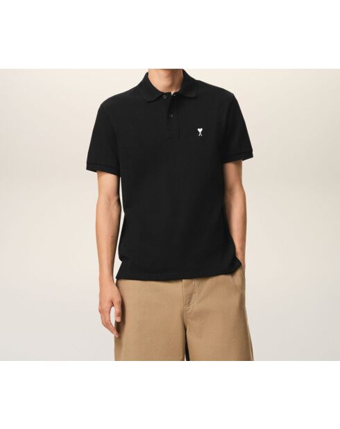 Polo en coton manches courtes Ami de Cœur noir