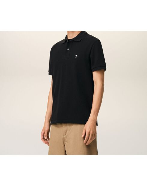 Polo en coton manches courtes Ami de Cœur noir