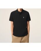 Polo en coton manches courtes Ami de Cœur noir