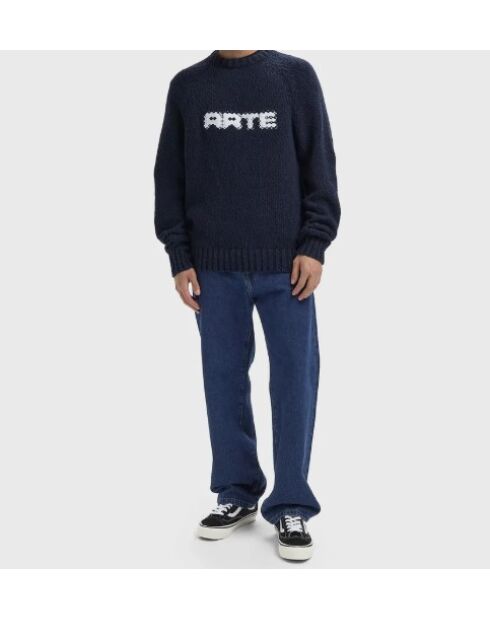Pull en coton Knit Pixel bleu
