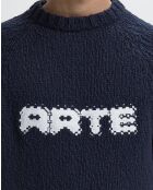 Pull en coton Knit Pixel bleu