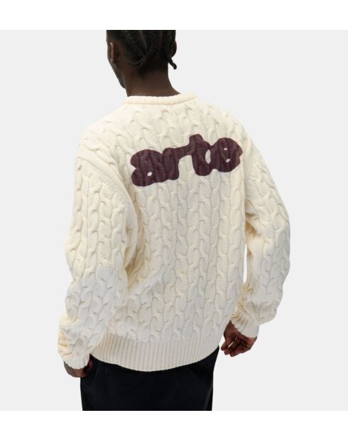 Pull Torsadé naturel