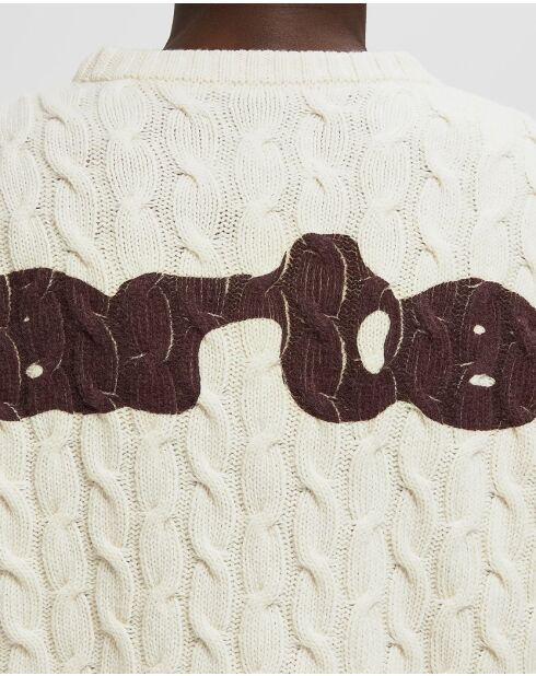 Pull Torsadé naturel