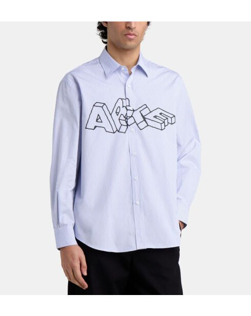 Chemise en coton Blocks bleue