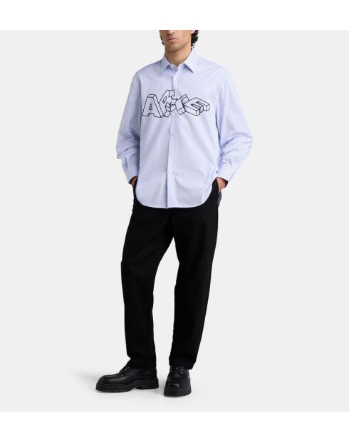 Chemise en coton Blocks bleue