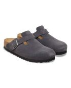 Zoccoli Boston Hunus in pelle color antracite