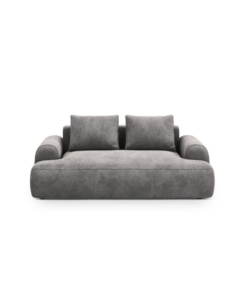 Canapé velours Orion 2 places gris - 175x100x84 cm