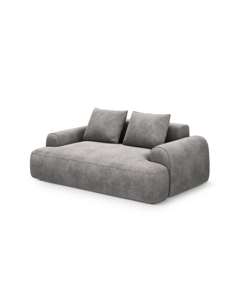 Canapé velours Orion 2 places gris - 175x100x84 cm