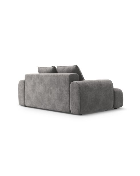 Canapé velours Orion 2 places gris - 175x100x84 cm