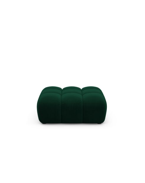 Pouf velours Astro 1 place vert bouteille - 90x70x43 cm