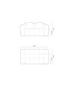 Astro 2-Sitzer-Samtsofa Sand - 178x94x70 cm