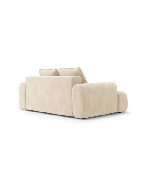 Canapé velours Orion 2 places beige clair - 175x100x84 cm