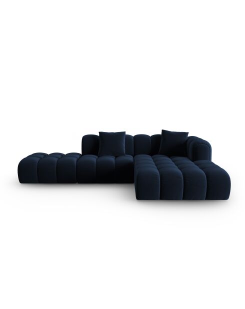Astro Modulares Ecksofa aus Samt für 4 Personen, rechts, königsblau - 300x190x70 cm