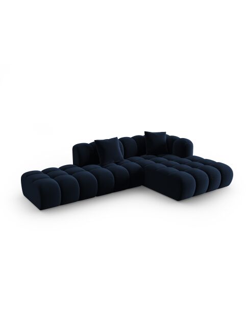 Astro Modulares Ecksofa aus Samt für 4 Personen, rechts, königsblau - 300x190x70 cm