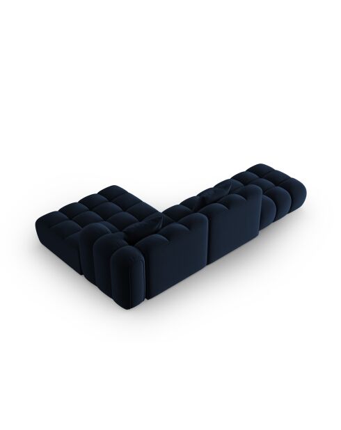 Astro Modulares Ecksofa aus Samt für 4 Personen, rechts, königsblau - 300x190x70 cm