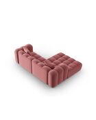 Canapé d'angle gauche velours modulable Astro 3 places flamant - 238x190x70 cm