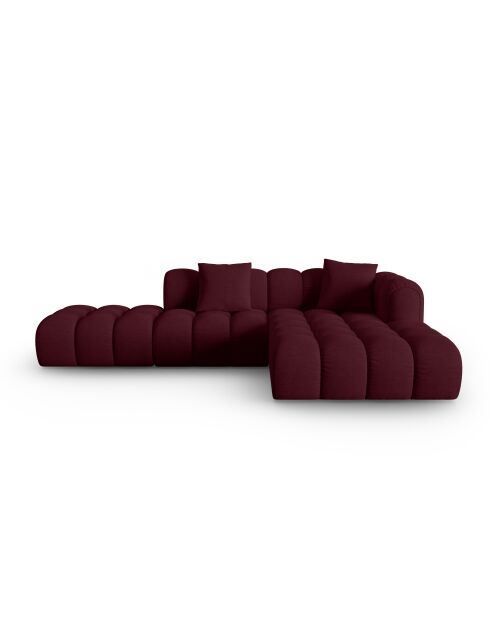 Canapé d'angle droit modulaire Astro 4 places bordeaux - 300x190x70 cm