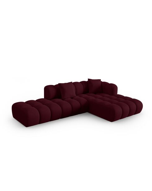 Canapé d'angle droit modulaire Astro 4 places bordeaux - 300x190x70 cm
