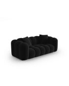 Astro 3-Sitzer-Sofa aus schwarzem Samt - 208 x 94 x 70 cm