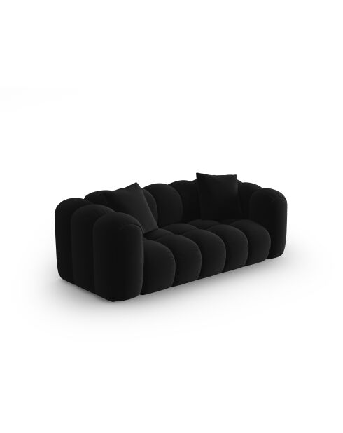 Astro 3-Sitzer-Sofa aus schwarzem Samt - 208 x 94 x 70 cm