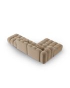 Canapé d'angle gauche velours modulable Astro 4 places le sable - 300x190x70 cm