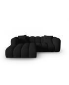 Canapé d'angle gauche modulaire Astro 3 places noir - 238x190x70 cm