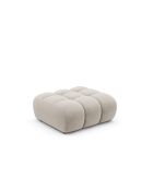 Pouf velours Astro 1 place écru - 90x70x43 cm